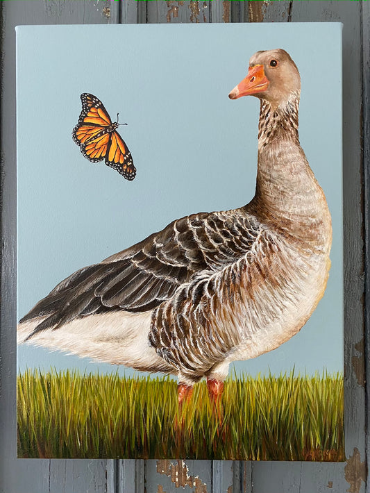 Goose with Butterfly